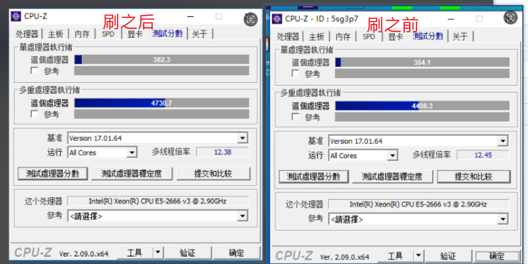 CPU-Z对比